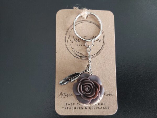 Double Rose Resin Keychain