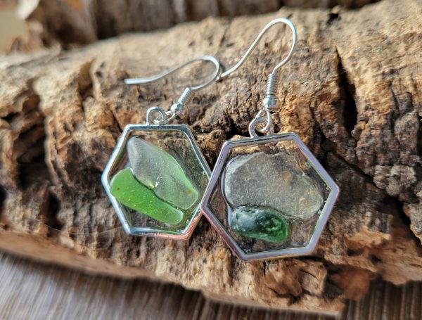 Hexagon Silver Sea Glass