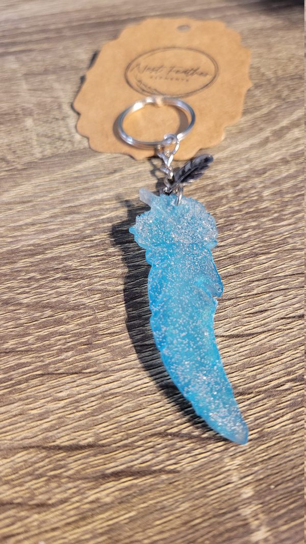 Resin Feather Keychain