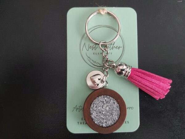 Wooden Circle Keychain