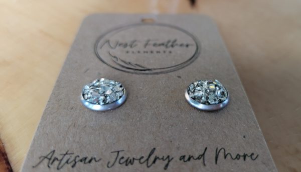 Resin & Glass Flake Earrings - Image 3