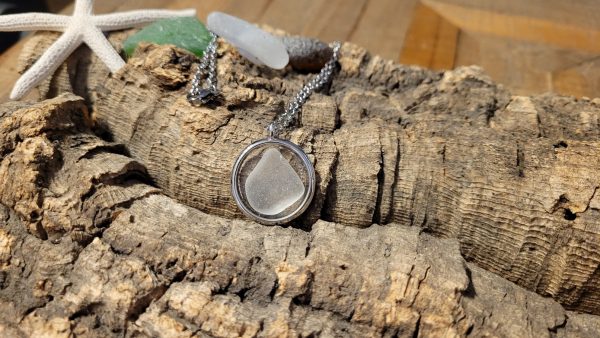 Clear Seaglass Pendant - Image 4