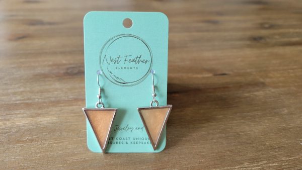 2-Champagne Triangle Earrings