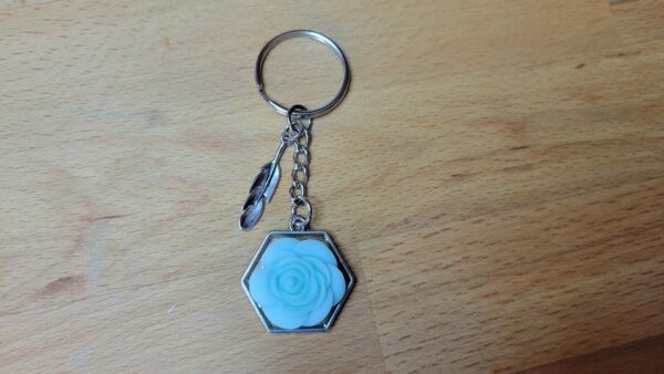 Hexagon Rose Keychain